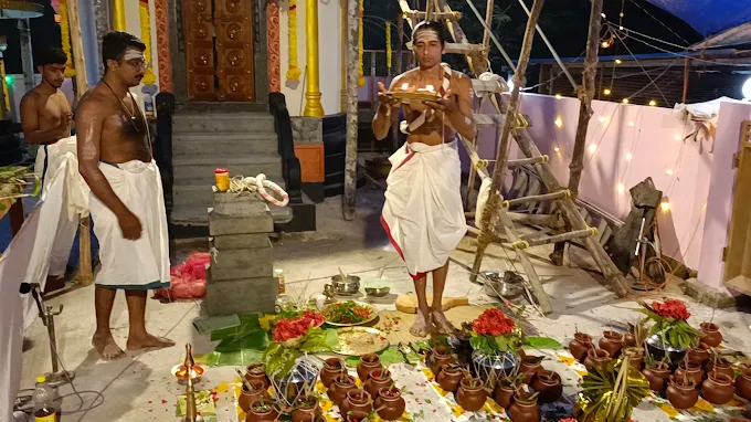 A lamp offering at the temple